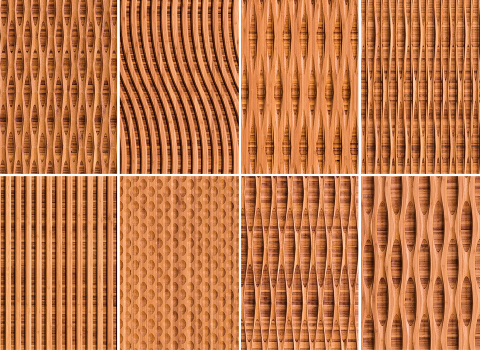 Grabados digitales y modulación de diseños en paneles de bambú